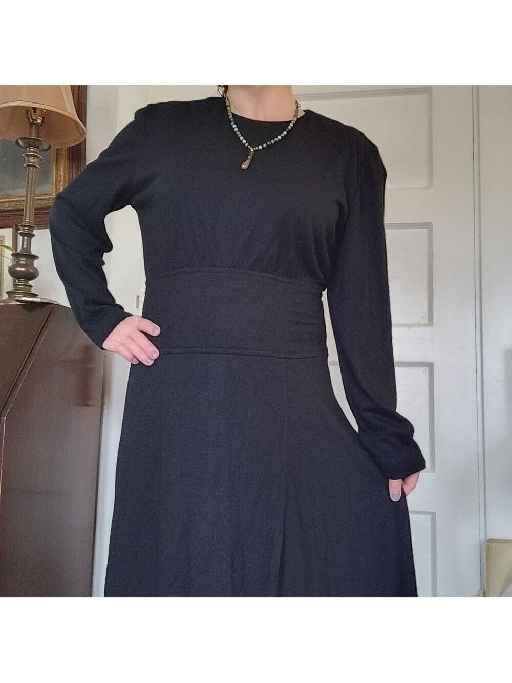 Vintage Modest High Neck Long Sleeve Maxi Dress ILGWU Neiman Marcus 60s …